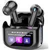 QXUFV Cuffie Bluetooth, Auricolari Bluetooth 5.4 Stereo HiFi, ANC/ENC Cancellazione Rumore Cuffie Wireless, 48 Ore Cuffiette Touch Screen con Equalizzatore, In Ear Cuffie Senza Fili IP7 Impermeabile, Nero