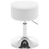 WOLTU Sgabello Basso da Bar, Sgabello Regolabile in Altezza, Sedia da Trucco, Sgabello Girevole con Sedile in Velluto a Coste, Base in Metallo, per Salone, Massaggi, Bianco, BH409ws-1