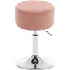 WOLTU Sgabello Basso da Bar, Sgabello Regolabile in Altezza, Sedia da Trucco, Sgabello Girevole con Sedile in Velluto a Coste, Base in Metallo, per Salone, Massaggi, Rosa, BH409rs-1