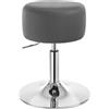 WOLTU Sgabello da Trucco, Sgabello Rotondo Girevole Regolabile in Altezza, Sgabello Imbottito per Toeletta, Sedia da Cucina in Pelle Sintetica, Altezza Seduta 54-69 cm, Grigio, BH14gr-1