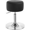 WOLTU Sgabello da Trucco, Sgabello Rotondo Girevole Regolabile in Altezza, Sgabello Imbottito per Toeletta, Sedia da Cucina in Pelle Sintetica, Altezza Seduta 54-69 cm, Nero, BH14sz-1