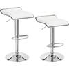 WOLTU Sgabelli da Cucina Set di 2, Sgabelli da Bar, Sedie da Bancone con Poggiapiedi, Altezza Regolabile, Girevoli a 360°, Rivestimenti in PU, Struttura in Metallo, Soggiorno, Bar, Caffè, Bianco