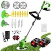 Gompuy Decespugliatore a Batteria, Tagliabordi Batteria, Decespugliatore Elettrico, Decespugliatore a batteria Con 2 Batterie da 21V di grande capacità, 3 Lame Diverse, Adatto Per Giardini, Prati