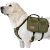 OneTigris Hoppy Camper 3.0 - Pettorina per cani di taglia media/grande, zaino per cani di taglia media, 2 tasche principali, 4 tasche laterali, colore: verde, M