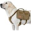 OneTigris Hoppy Camper 3.0 - Pettorina per cani di taglia media/grande, zaino per cani di taglia media, 2 tasche principali, 4 tasche laterali, colore: marrone, L