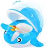 Peradix Piscina Salvagente per Bambini con Tettuccio Parasole Mutandina e Patch di Riparazione Baby Nuoto Anello Salvagente Regolabile Barca Gonfiabile Anello(Balena Blu)