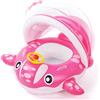 Peradix Piscina Salvagente per Bambini con Tettuccio Parasole Mutandina e Patch di Riparazione Baby Nuoto Anello Salvagente Regolabile Barca Gonfiabile Anello (Rosa)