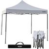 Zendea Gazebo Richiudibile Telescopico a Fisarmonica 3x3 mt - Ideale per Giardino e Manifestazioni - Resistente e Impermeabile - Con Pratica Borsa per Trasporto, Bianco