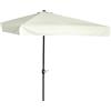 Outsunny Ombrellone Semicircolare da Terrazza e Giardino, Ombrellone a Mezzaluna per Parete con Manovella, 2.5x2.3 m, Crema