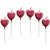 JUHONNZ Candeline Compleanno a Forma Cuore,6 Pcs Particolari Candele di Compleanno a Forma Cuore per Decorazione della Torta di Feste di Compleanno e Matrimonio,Rosso