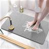 Ruikcoll Tappetino doccia antiscivolo, grigio, 40 x 80 cm, tappetino da bagno di sicurezza morbido e confortevole con fori di drenaggio, tappetini doccia massaggianti in luffa in PVC per zone umide