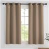 PONY DANCE Tenda Termica Isolante Freddo e Caldo Tende Cucina per Finestre Piccole Corte 2 Pezzi L 106 x A 114 cm Curtains Oscuranti Cameretta Bambini con Anelli, Moca