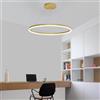 Mikeru Lampadario LED Oro 40cm, Lampada Sospensione Lineare 3000k/4500k/6500k Telecomando dal 10% al 100% Lampadario LED Soffitto Moderno Nero con Funzione di Memoria per Camere da Letto
