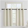 PONY DANCE Tende Termiche Cameretta Bambini Moderne con Anelli Tende Corte per Finestre Piccole 2 Pezzi L 106 x A 90 cm Decorazione Curtains Oscuranti per Interni, Beige Chiaro