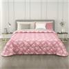 MAXIME MAISON - Trapunta Invernale Matrimoniale 260x260cm in Raso Jacquard, Piumone Matrimoniale Invernale (300gr/mq) Copriletto in Pregiato Raso Jacquard Made in Italy (Bouquet Rosa)