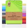 NatureMark Lenzuolo con angoli elasticizzati in jersey, in 100% cotone, in molti colori e misure, conforme all'Oeko-Tex Standard 100, 140 x 200 cm - 160 x 200 cm Mela verde