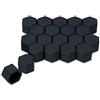 kwmobile 20x Copribulloni Compatibile con Dadi delle Ruote da 19 mm - Set 20 coperture bulloni Ruota Auto - Copricerchi in Nero