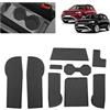 BSTW Compatibile con VW T-Cross 2018-2024 2025 Tappetini Antiscivolo per VW T Cross Life Style R-Line GOAL Tappetini in Gomma per Console Centrale, Porta Bicchieri, Scanalatura Porta (Nero)