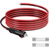 GUNGY Spinotto Accendisigari Auto 12V Presa Accendisigari Cavo Prolunga 3 Metri 14AWG Spina Accendisigari Maschio con Fusibile 15 A per Auto SUV Camper