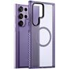 tigratigro Custodia Per Galaxy S23 Ultra,Compatibile Con Mag-Safe,Traslucida Texture Opaca, Flessibile e Anti-impronta,Consistenza Simile Alla Pelle.(Viola Lavanda)