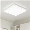 Kuwork Plafoniera LED Soffitto 48W: 30x30CM 4000K Lampada da Soffitto LED Moderno, 4800LM Lampadario Led Luce Soffitto per Camera da Letto, Bagno, Cucina, Soggiorno, Balcone, Quadrato, Bianco