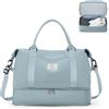 SEAFEW Borsone da Viaggio Donna, 40x20x25 Ryanair Bagaglio a Mano Borsa da Viaggio con Scomparto per le Scarpe, Borsa Sportiva Borsone da Palestra Grande, Borsa da Weekend,Borsa per Ospedale,F6-Blu chiaro