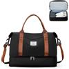 SEAFEW Borsone da Viaggio Donna, 40x20x25 Ryanair Bagaglio a Mano Borsa da Viaggio con Scomparto per le Scarpe, Borsa Sportiva Borsone da Palestra Grande, Borsa da Weekend,Borsa per Ospedale,F9-Marrone nero