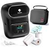 Phomemo M110 Stampante per Etichette set con 3 Rotoli di Etichette e sacchetti di conservazione, Etichettatrice Adesive Portatile Bluetooth per Piccole imprese,codici a barre,negozi -Nero