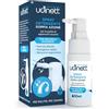 Udivita Spray Detergente per Pulizia Apparecchi Acustici 30ml con Spazzola Integrata Udinett Igienizzante Auricolari Cuffiette Bluetooth Formula Delicata Senza Alcol Elimina Cerume e Sporco