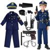 Udekit Costume da Polizia Deluxe con Manette Walkie talkie Fischietto Bastone e altri