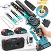 VIWKO Mini Motosega a Batteria, Brushless Motosega Elettrica 6 Pollici con 2 x 2000mAh Batterie, 1000W Sega a Batteria per Potatura con Pompetta Olio, Potatore a Batteria per il Taglio del Legno Giardini