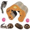 xyuayamz Magic Organ Cat Scratching Board, Giochi Gatto Tiragraffi, Tiragraffi Pieghevole in Carta Ondulata, Giochi Interattivi per Gatti, Gioco Gatto Interattivo Accessori(2 Palline Alla Menta Piperita)