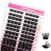 FADLASH 96pcs Extension Ciglia Finte a Ciuffetti Naturali da 0,07mm D Curl Mix 12-18mm Extension Ciglia Individuali Lash Cluster per Uso Personale e Domestico