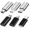 SELIACR Adattatore USB C (6 pezzi), adattatore USB C a MicroUSB e MiniUSB, compatibile con smartphone, tablet e altri dispositivi (nero e argento)