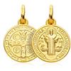 Alda Joyeros Ciondolo scapolare Monaco San Benedetto in Oro Giallo 18 carati Medaglia 14 mm