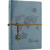 SEEALLDE A5 Diario di Viaggio Taccuino Bianco in Pelle ad Anelli Bloc notes Mappa del Mondo Vintage Journal,Perfetto per La Scrittura Migliore Valentine Compleanno Madre