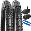 YunSCM 2PCS Pieghevole 26 Pollici Pneumatici 26x2.25 ETRTO 57-559 e 26 Pollici Camera d' Aria AV32mm