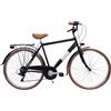 Cicli Tessari - bicicletta uomo bici da passeggio city bike 28'' vintage cambio 6 velocita' (nero, 54(mt.1,75/1,90))