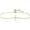 GAVU Bracciale Donna Argento Sterling 925 Placcato Oro 14K con Charm Croce, Bracciale Croce Cristiana da Donna, Regalo Cresima