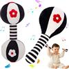 Hileyu Giocattolo a Sonaglio Morbido Sensoriale per Bebè,Set di Sonagli a Mano per Neonati Baby Vision Training Giocattolo Educativo Precoce per 0 3 6 9 12 Mesi Regali per Bambine
