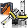 JOSHF Lampadine H11/H8/H9 Led, Anti-Errore CSP 120W 30000LM +700% Luminosità 6500K Bianco per Auto, Aggiornamento Sostituzione Lampadina Alogena e Xenon-1:1 Mini Kit, DC12V, 2 Lampda