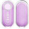 OFF WE GO Cover Chiave Guscio Chiavi Custodia Chiave per Fiat 500 Lancia Ypslon Brava Bravo Cabrio Nuova Doblo Ducato Grande Punto Panda Qubo Ulysse Coprichiave Macchina TPU Copri Chiavi, Viola