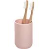 InterDesign iDesign Porta, Piccolo Bicchiere Massimo 4 testine, Portaspazzolino in plastica Anche per spazzolini elettrici, Rosa, diametro 7,6 cm x 11,4 cm