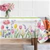 Arquiel Tovaglia Rettangolare Pasqua Tulipano Tovaglie Impermeabile, Copritavolo Stampato Fiore Rosa Lavabile Tessuto Per Ristorante Primavera Estate Cucina Decorazione (140X180 Cm)