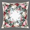 Raebel OHG Tovaglia centrotavola, federa per cuscino, motivo bouquet di rose, colore rosso/ecru, facile da pulire (federa per cuscino 40 x 40 cm)