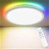 Stylanda Plafoniera LED Soffitto Dimmerabile 3000K-6500K Lampada da Soffitto RGB Con Telecomando Rotonda Lampadario Soggiorno Ø30CM Ultra Sottile Plafoniera LED Moderna per Soggiorno Cameretta Sala Giochi