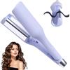AVCXEC Ferro Arricciacapelli, 32mm Piastra Onde Larghe, Piastra Onde Per Capelli, Piastra Capelli Onde Larghe con 5 Temperatura (Blu)