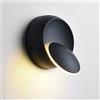 Winlams Applique da parete moderna lampada da parete LED luce da soffitto girevole a 360 gradi, lampade da scala a corridoio rotondo creativo (nero)