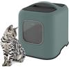 Ligo Lettiera Gatto chiusa Lettiera per Gatti con Filtro e Paletta contenitore sabbia igienico per gatto (VERDE, OLIMPIA)
