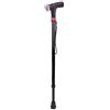 Whnbuij Bastone pieghevole: bastone pieghevole regolabile, bastone da viaggio leggero | Bastone da viaggio da 73 cm con allarme, luce LED, radio e impugnatura a T imbottita, bastone da passeggio con spostamen